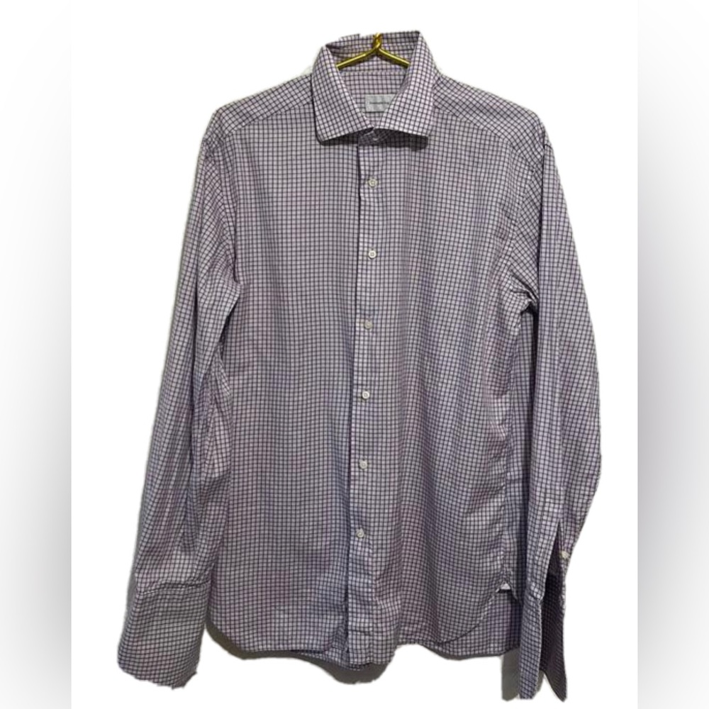 *Ermenegildo Zegna Mens Long Sleeve Shirt Purple Button Up size L